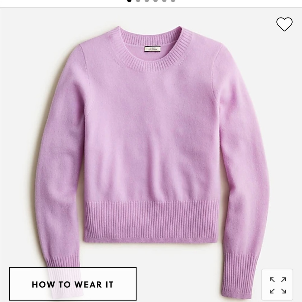JCREW 100% sz S cashmere cropped sweater NEW IN BAG lilac